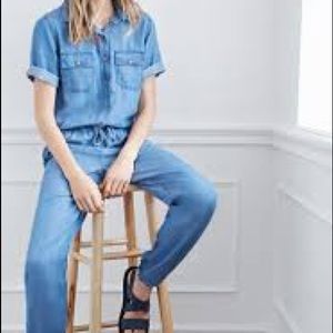 FOREVER 21 DENIM UTILITY JUMPSUIT